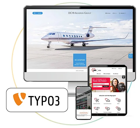 TYPO3-Agentur Referenzen der Websites mit TYPO3-Logo