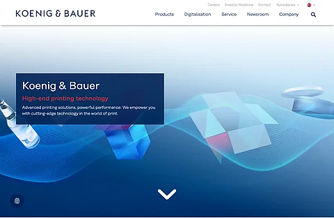TYPO3-Multisite von Koenig & Bauer als Screenshot