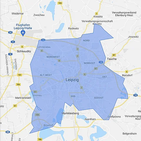 Einzugsgebiet der SEO-Agentur Leipzig
