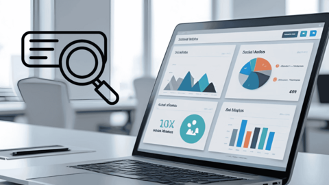 offener Laptop mit Kennzahlen aus SEO/GEO