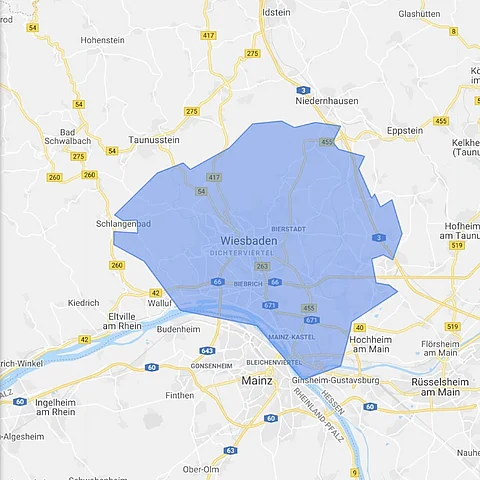 Einzugsgebiet der SEO-Agentur Wiesbaden
