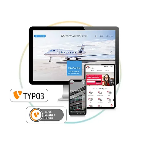 Website erstellen - Screenshots mit Logo TYPO3
