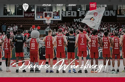 Websiteansicht der Würzburg Baskets
