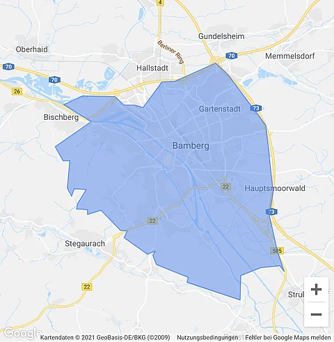 Einzugsgebiet der SEO-Agentur Bamberg