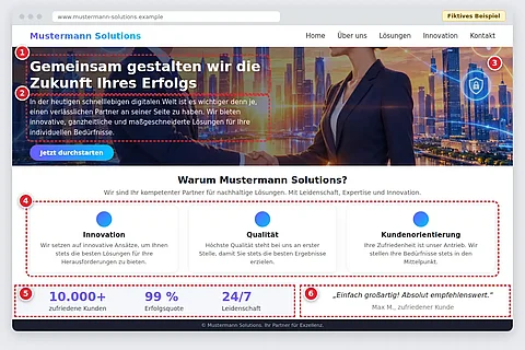 Beispiel einer AI-Slop-Website