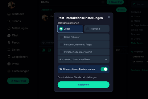 Ein Posting bei W Social erstellen