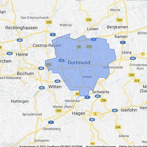 Einzugsgebiet der SEO-Agentur Dortmund