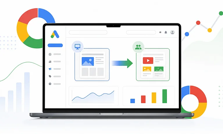Laptop mit Google Demand Gen
