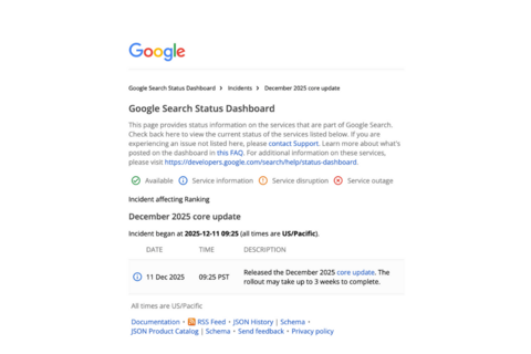 Ankündigung zum Google Core Update