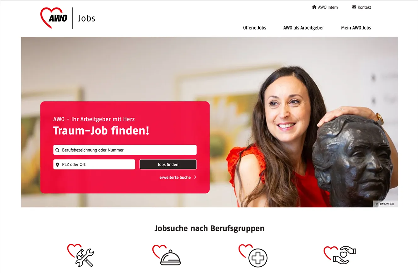 Screenshot von awo-jobs.de