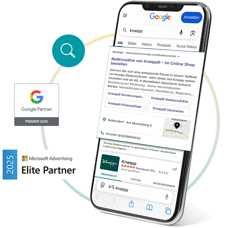 Google Anzeigen auf dem Smartphone