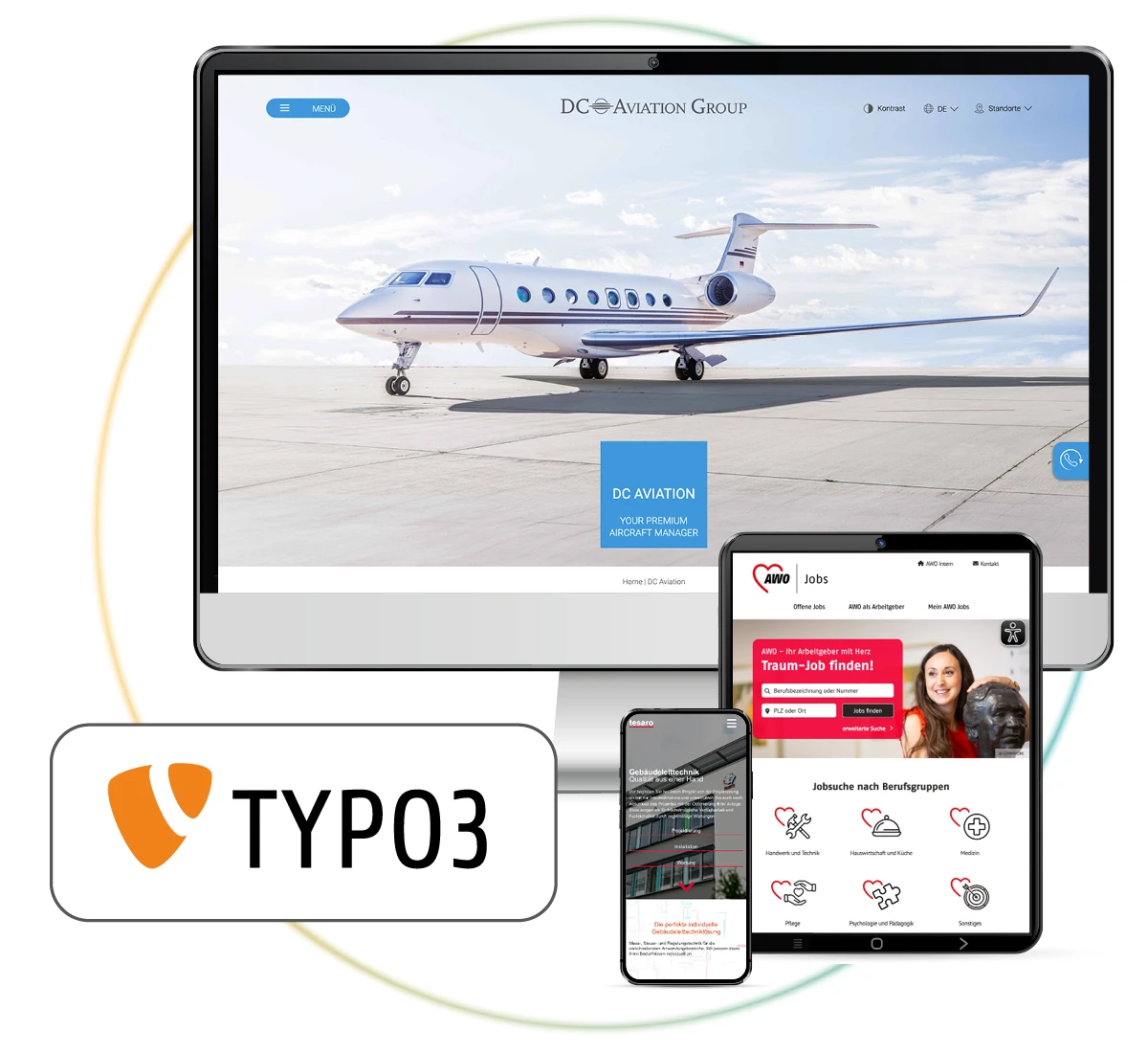 TYPO3-Agentur Referenzen der Websites mit TYPO3-Logo