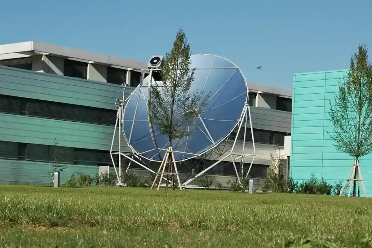 Dish-Stirling-Anlage auf dem Krick Firmengelände in Eibelstadt