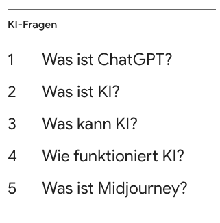 KI Fragen Google