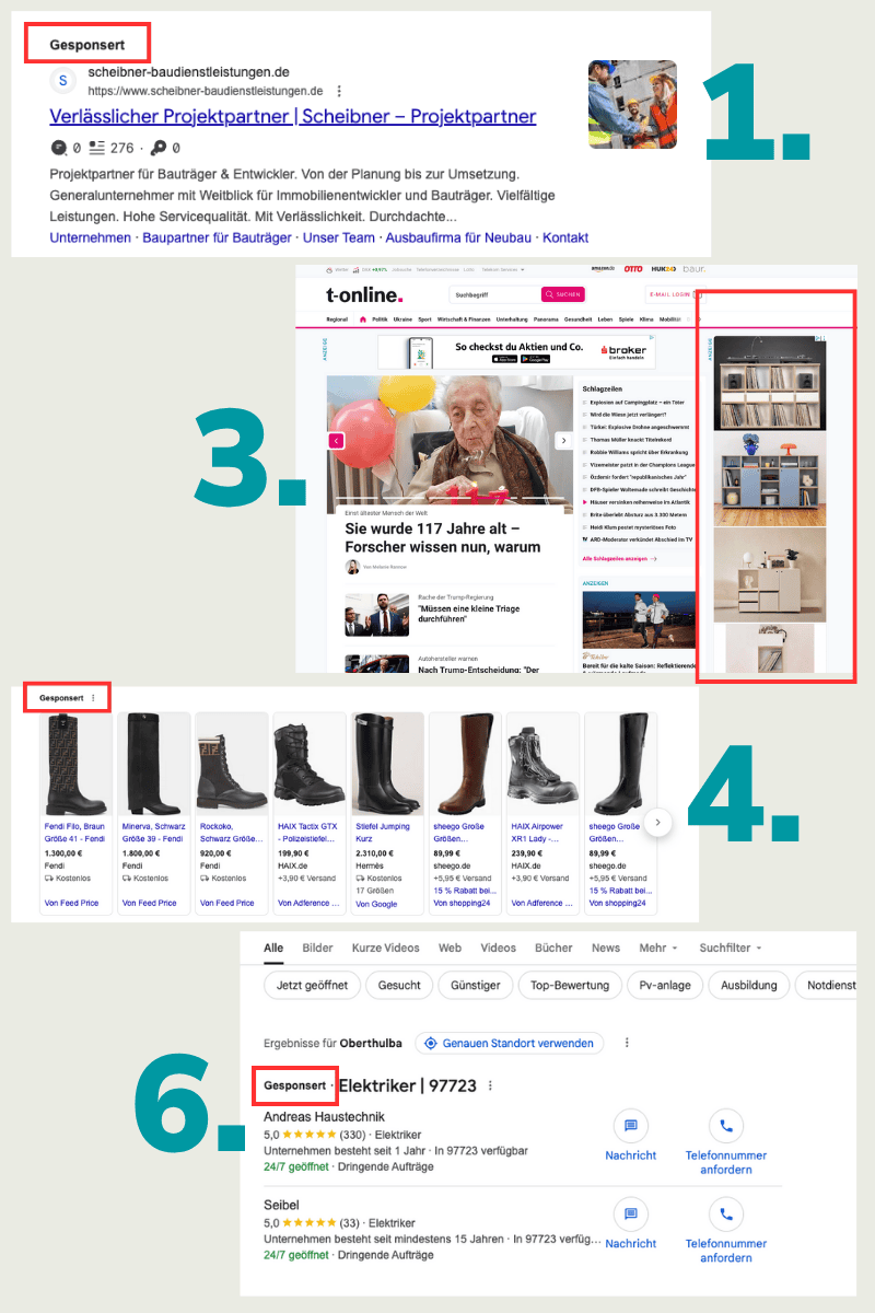 Beispiele für SEA Ads